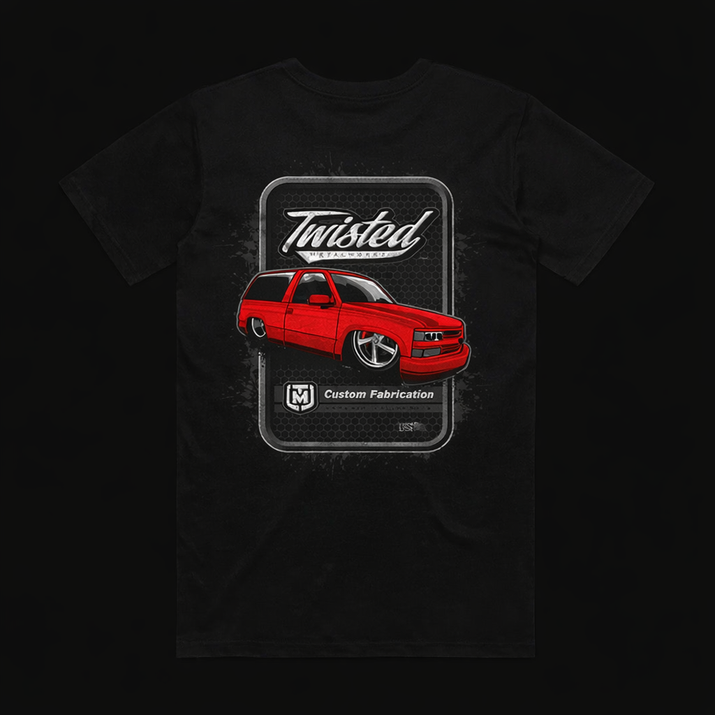 TWISTED 2 DOOR RED TAHOE SHIRT